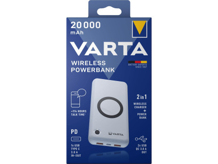 VARTA Powerbank 'Wireless', 20.000 mAh, blanc