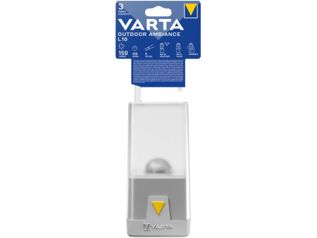 VARTA Lampe de camping 'Outdoor Ambiance Lantern L10', gris