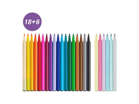 FABER-CASTELL Feutre licorne, étui carton 18+6