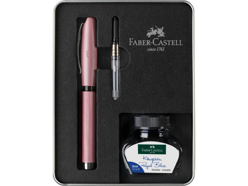FABER-CASTELL Set d'écriture Essentio Aluminium, rose
