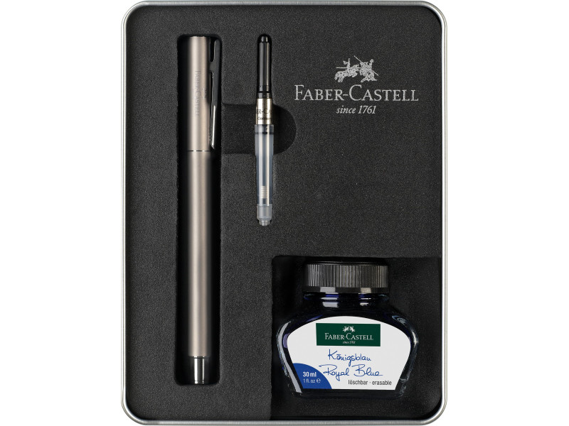 FABER-CASTELL Set d'écriture NEO Slim Acier, mat