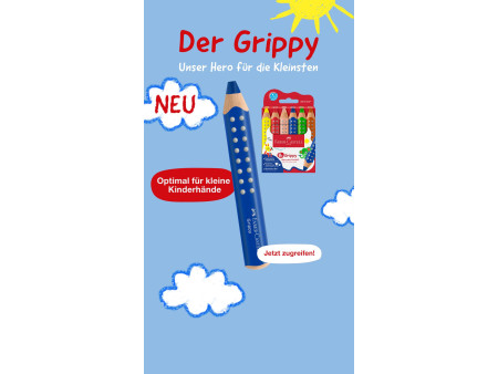 FABER-CASTELL Crayon de couleur Grippy, étui carton de 6