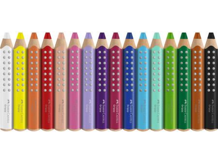 FABER-CASTELL Crayon de couleur Grippy, étui carton de 16