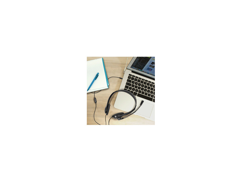 LogiLink Casque stéréo, avec microphone, noir