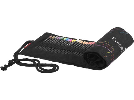 FABER-CASTELL Crayon de couleur Black Edition, étui-rouleau