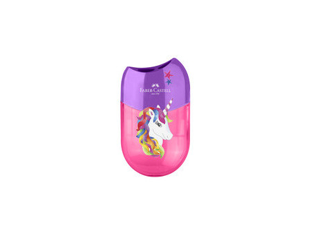 FABER-CASTELL Taille-crayon 2 trous 'Licorne', rose/violet