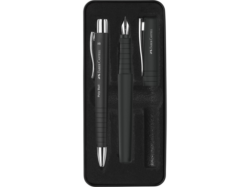 FABER-CASTELL Set de stylos POLY BALL/PEN, noir