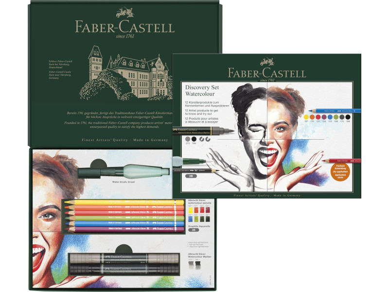FABER-CASTELL Kit aquarelle Discovery, 12 pièces