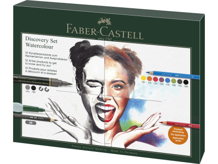 FABER-CASTELL Kit aquarelle Discovery, 12 pièces