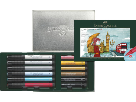 FABER-CASTELL Feutre PITT artist pen, set de 12 London