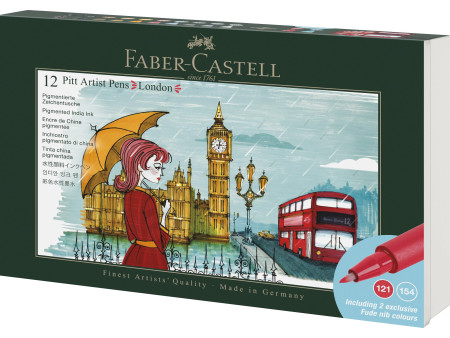 FABER-CASTELL Feutre PITT artist pen, set de 12 London