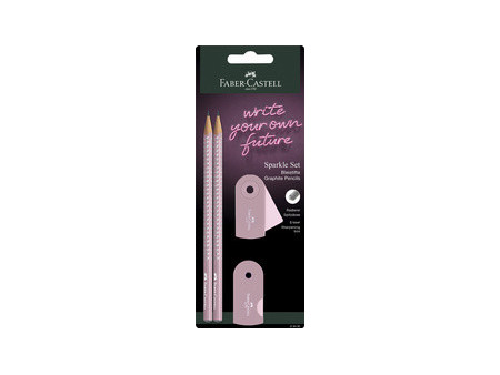 FABER-CASTELL Kit d'écriture GRIP SPARKLE, rose