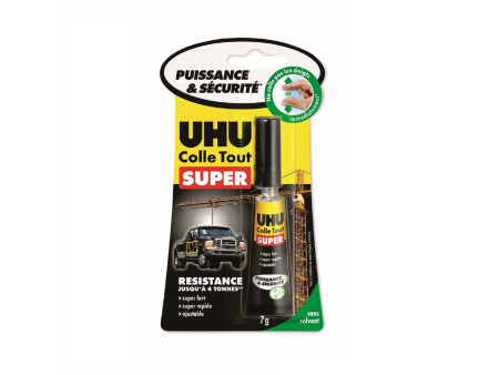 UHU Colle SUPER Strong & Safe, 7 g, sur carte blister