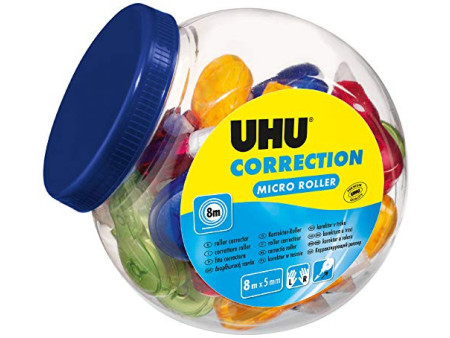 UHU Mini-rouleau correcteur jetable Micro, bonbonnière de 25
