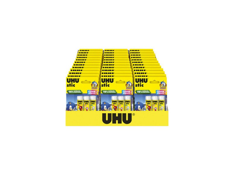 UHU Bâton de colle stic SONIC, 3 x 8,2 g, présentoir de 36
