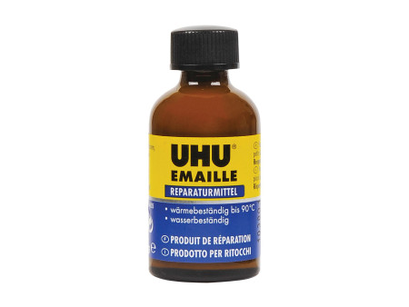UHU Produit de réparation ÉMAIL, flacon à pinceau de 23 g