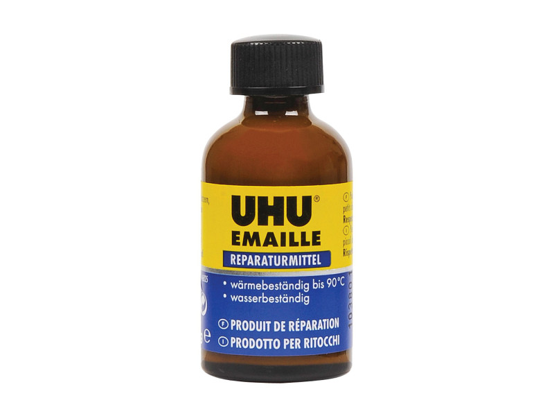 UHU Produit de réparation ÉMAIL, flacon à pinceau de 23 g