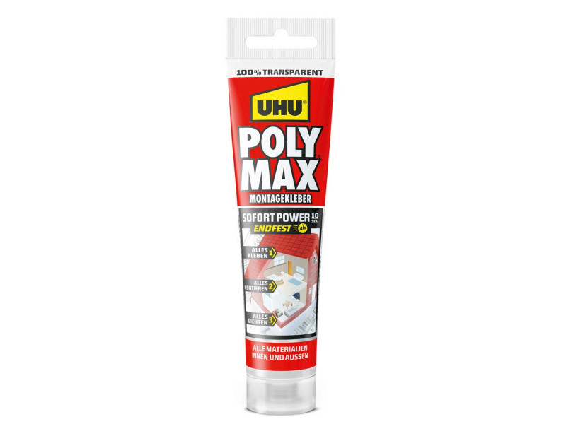 UHU Colle de montage POLYMAX prise immédiate, transparent