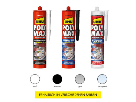 UHU Colle de montage POLYMAX POWER prise rapide, 425 g, gris