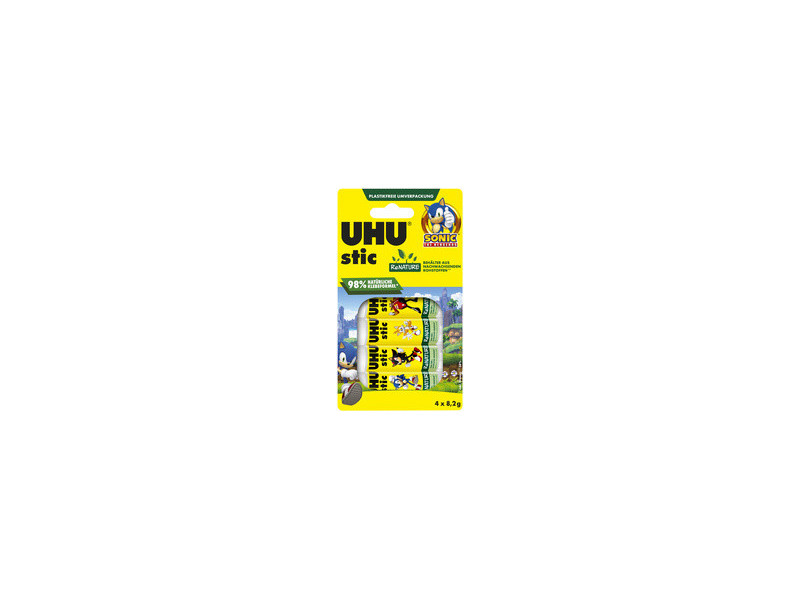 UHU Bâton de colle stic ReNATURE SONIC, 4x 8,2 g, blister