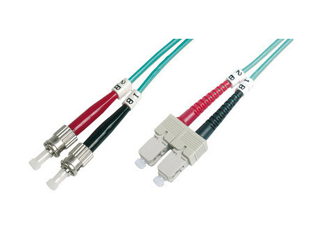 DIGITUS Câble patch LWL, OM3, fiche mâle ST - mâle SC, 1,0 m