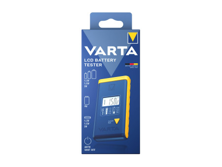 VARTA Testeur de piles, écran LCD, bleu/jaune