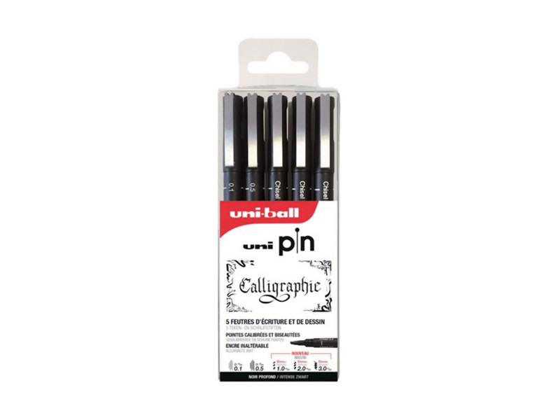 uni-ball Feutre technique PIN PF 'Calligraphy', set de 5