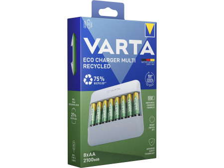 VARTA Chargeur ECO Charger Multi Recycled, 8x AA incluses