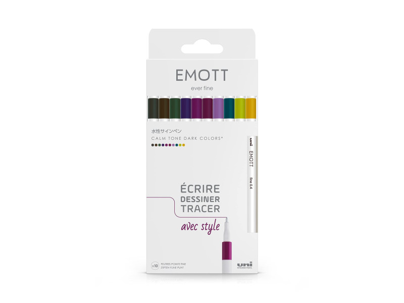 uni-ball Feutre EMOTT, set de 10 'Calm-Tone Colors'