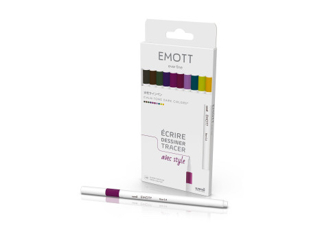 uni-ball Feutre EMOTT, set de 10 'Calm-Tone Colors'
