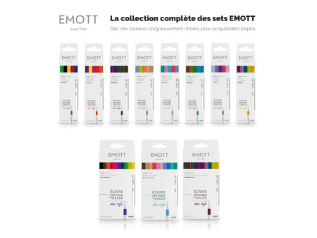 uni-ball Feutre EMOTT, set de 10 'Calm-Tone Colors'