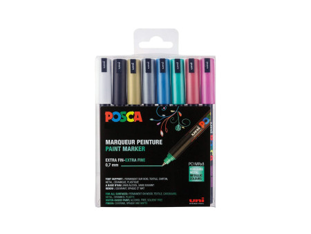 POSCA Marqueur à pigment PC1MR, pochette de 8, assorti