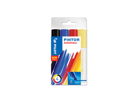 PILOT Marqueur à pigment PINTOR, medium, set de 4 ESSENTIALS