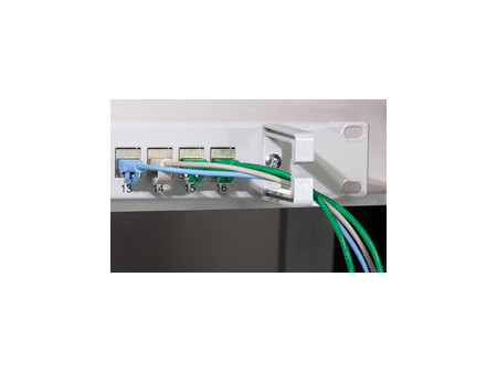 LogiLink Panneau de brassage Keystone 19', 16 ports, gris
