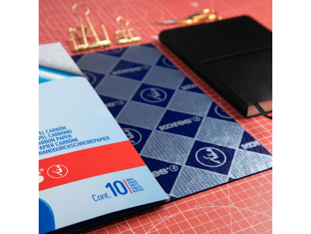 Kores papier carbone, format A4, 10 feuilles, bleu