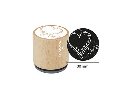COLOP Tampon à motif Woodies Handmade 'coeur'