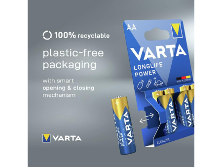 VARTA Pile alcaline Longlife Power carton, Mignon (AA)