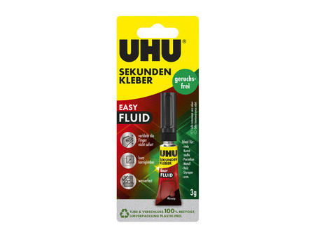 UHU Colle instantanée EASY FLUID, sans solvant, tube de 3 g