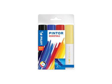 PILOT Marqueur à pigment PINTOR, broad, set de 4 ESSENTIALS