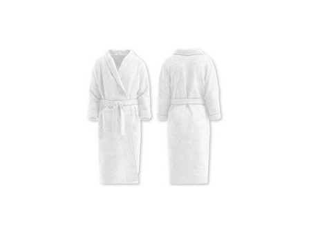 HYGOSTAR Peignoir de bain à col châle, taille L, blanc