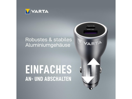 VARTA Chargeur allume-cigare 'Car Charger', 1 USB-A/1 USB-C