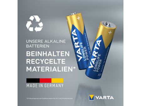 VARTA Pile alcaline 'LONGLIFE POWER', Mignon AA, pack de 12