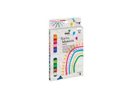 KREUL Marqueurs textiles medium 'Junior', set de 12