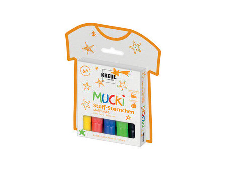 KREUL Feutre pour textile petites étoiles 'MUCKI', kit de 5