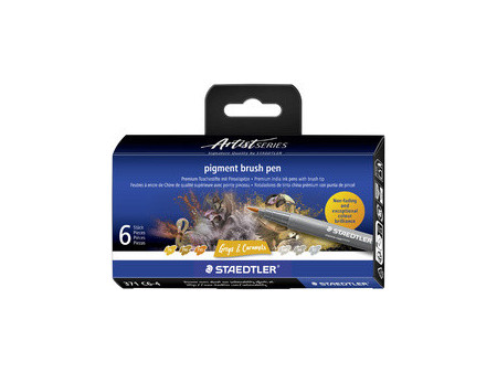STAEDTLER Feutre pigment brush pen 'Reds & Browns'