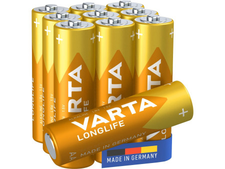 VARTA Pile alcaline 'LONGLIFE', Mignon AA, pack de 10