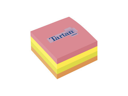 Tartan Bloc-notes repositionnable en forme cube, 76 x 76 mm