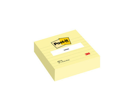 Post-it Bloc-note adhésif, 101 x 152 mm, ligné, jaune