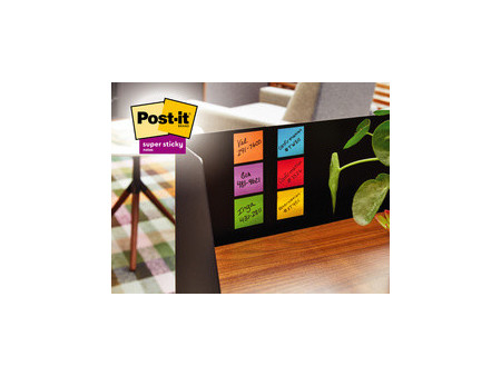 Post-it Bloc-note adhésif Super Sticky Notes, 76x76 mm, 4+2