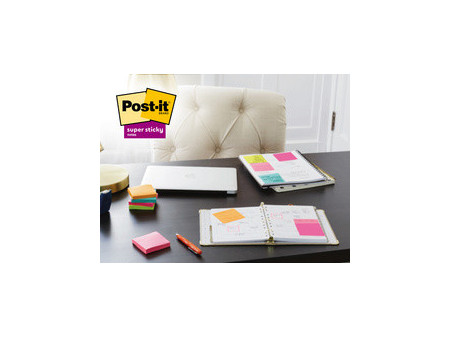 Post-it Bloc-note adhésif Super Sticky Notes, 76x76 mm, 4+2